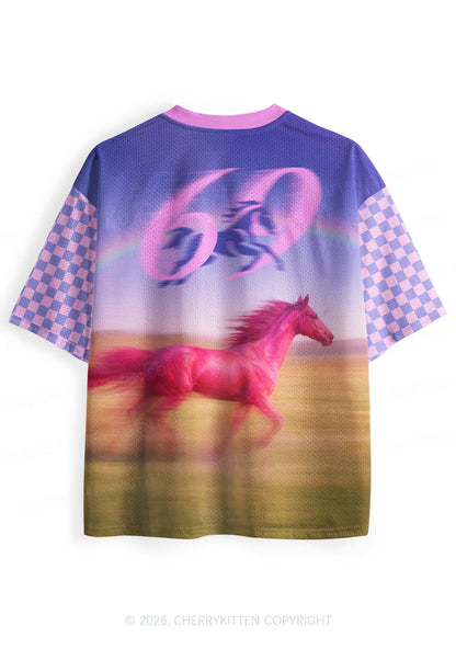 Red Horse Hoe Y2K Sport Jersey Shirts Cherrykitten