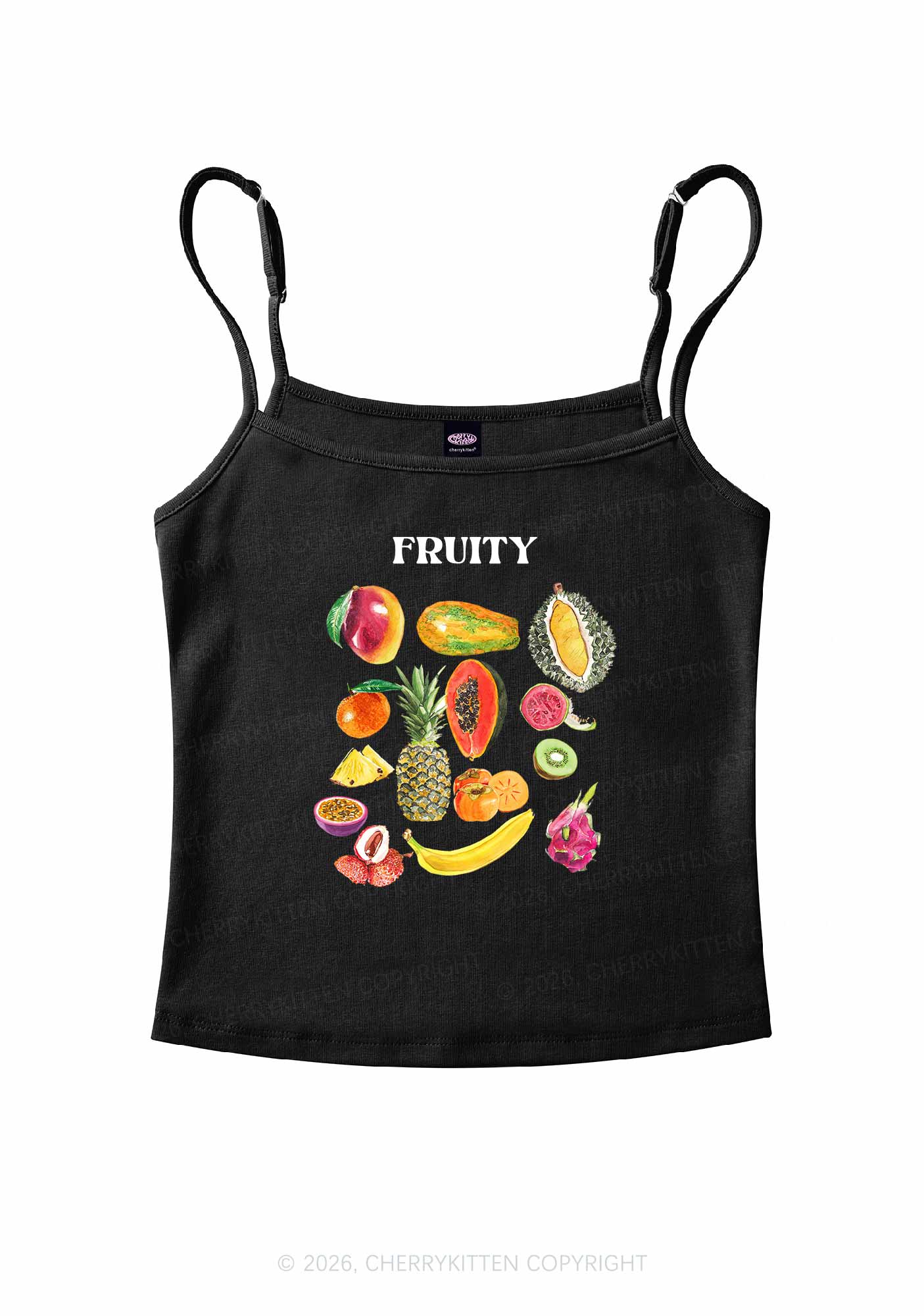 Fruity Pride Y2K Spaghetti Strap Cami Cherrykitten