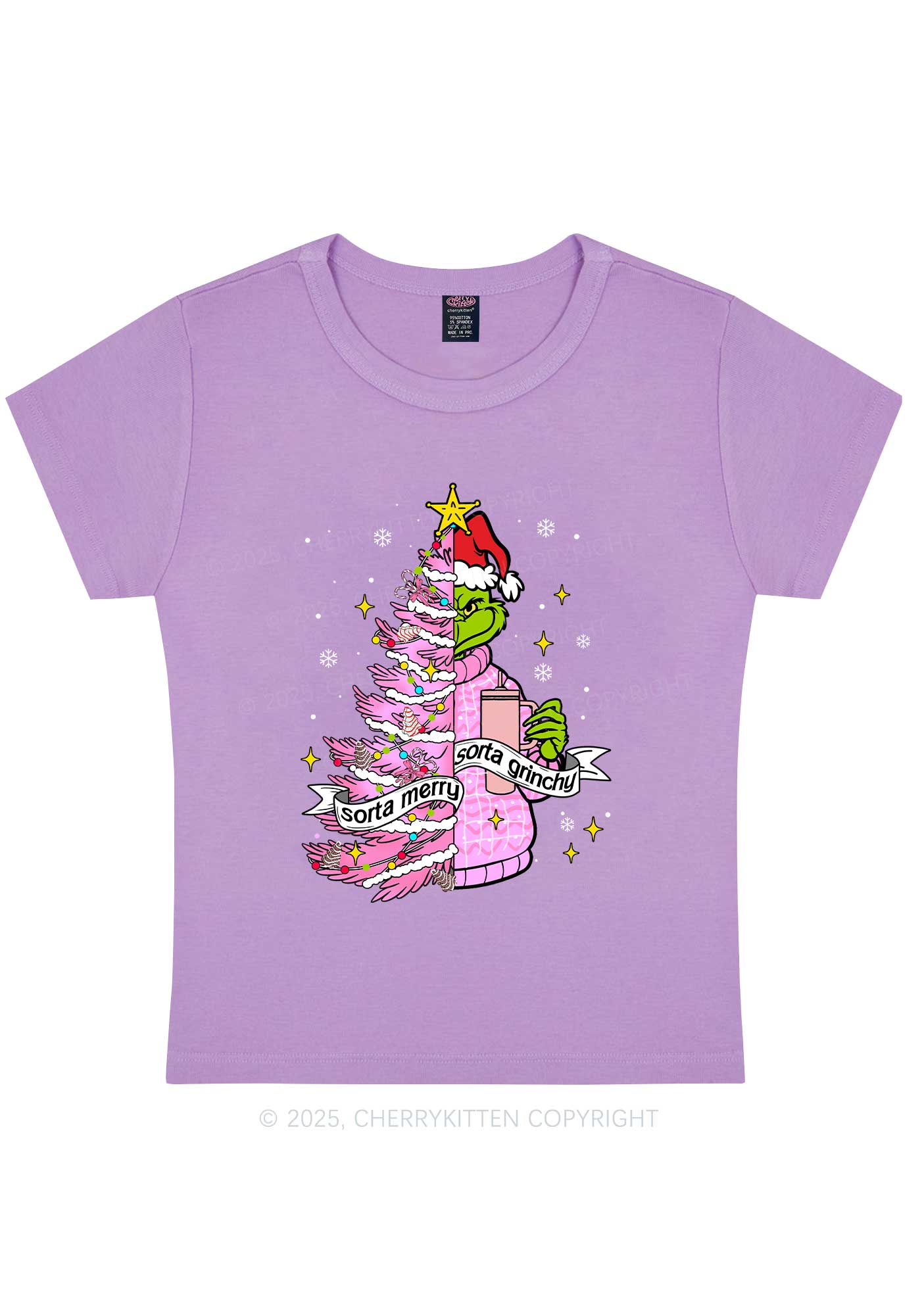 Christmas Sorta Merry Y2K Baby Tee Cherrykitten