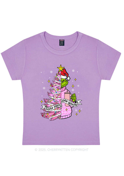 Christmas Sorta Merry Y2K Baby Tee Cherrykitten