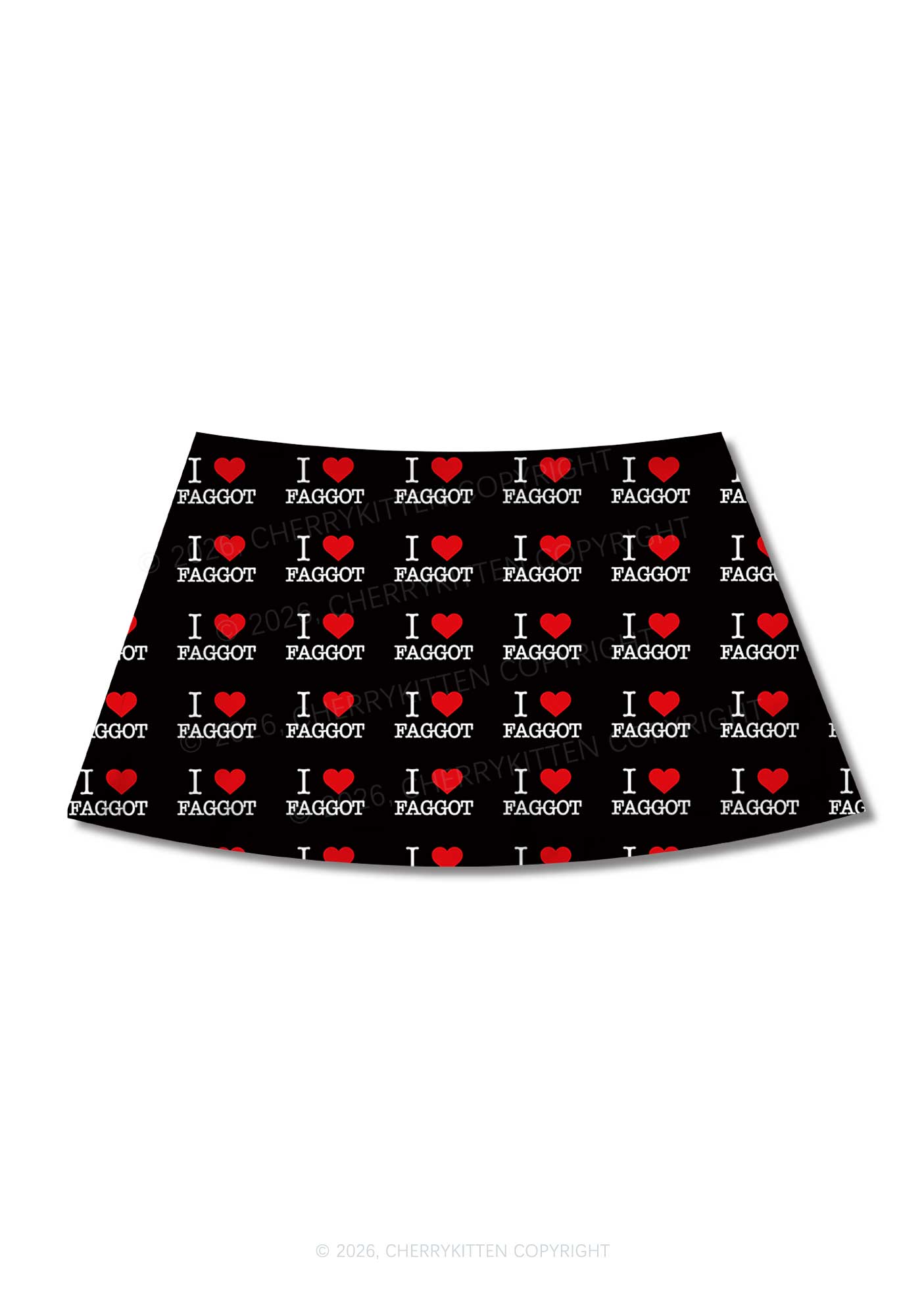 I Love Faggot Valentine's Day Y2K Print Mini Skirt Cherrykitten