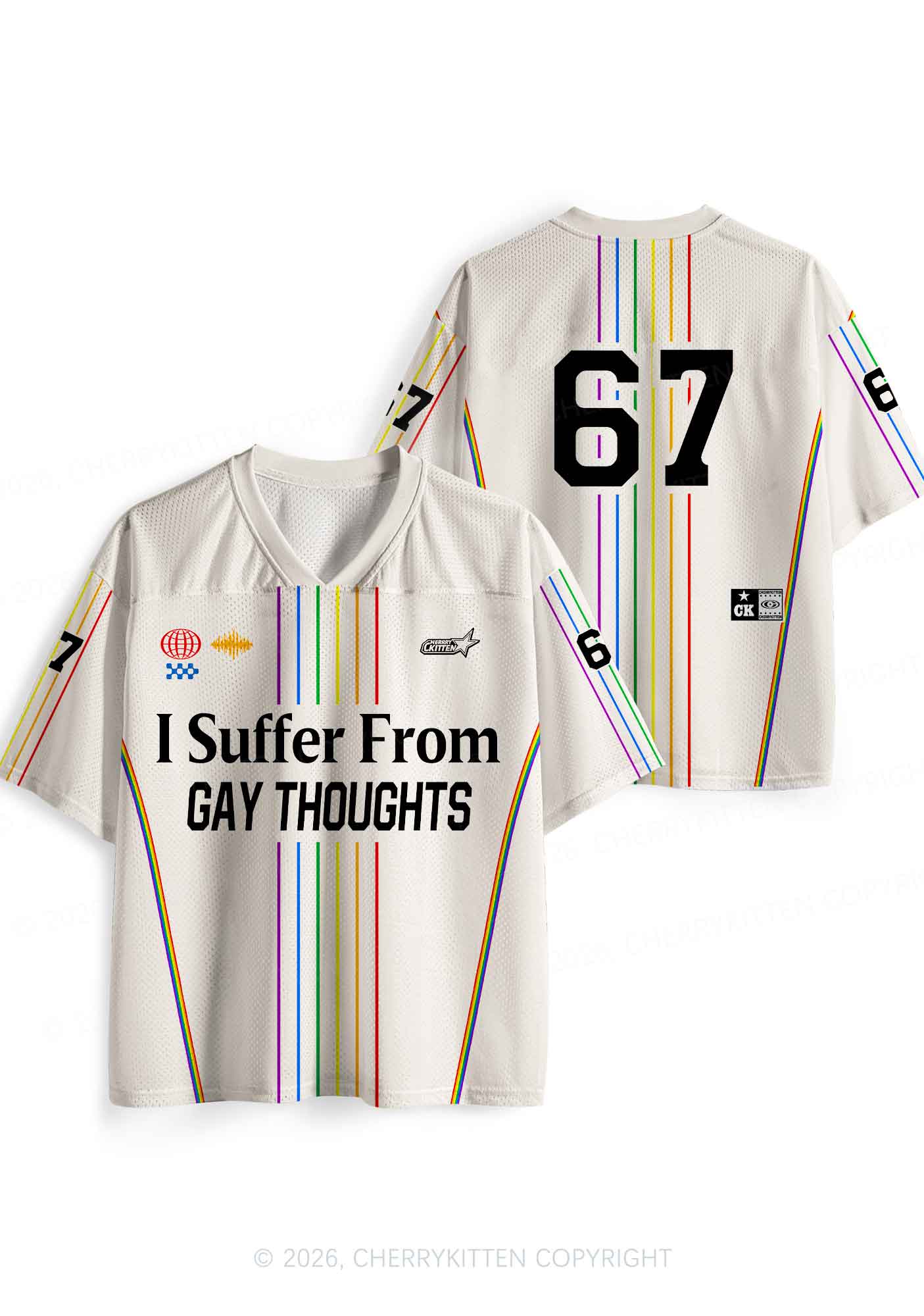 I Suffer From Gay Thoughts Pride Y2K Sport Jersey Shirts Cherrykitten