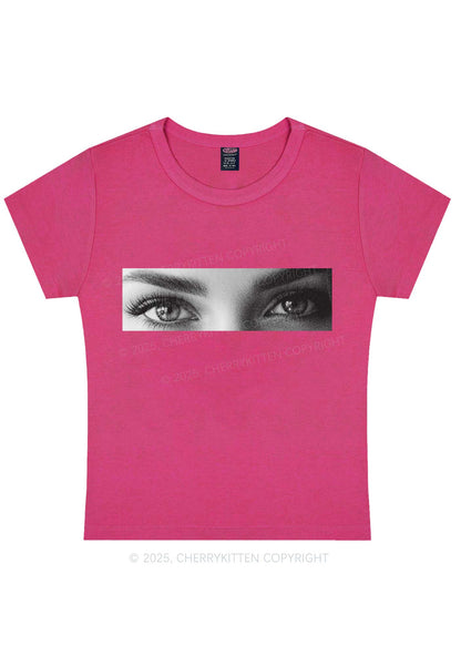 Custom Eyes Y2K Baby Tee Cherrykitten