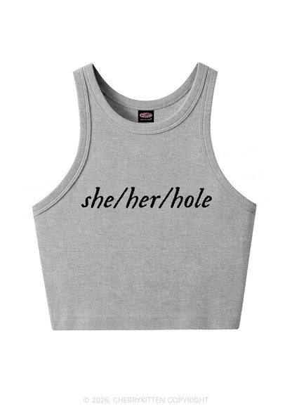 She Her Hole Pride Y2K Crop Tank Top Cherrykitten