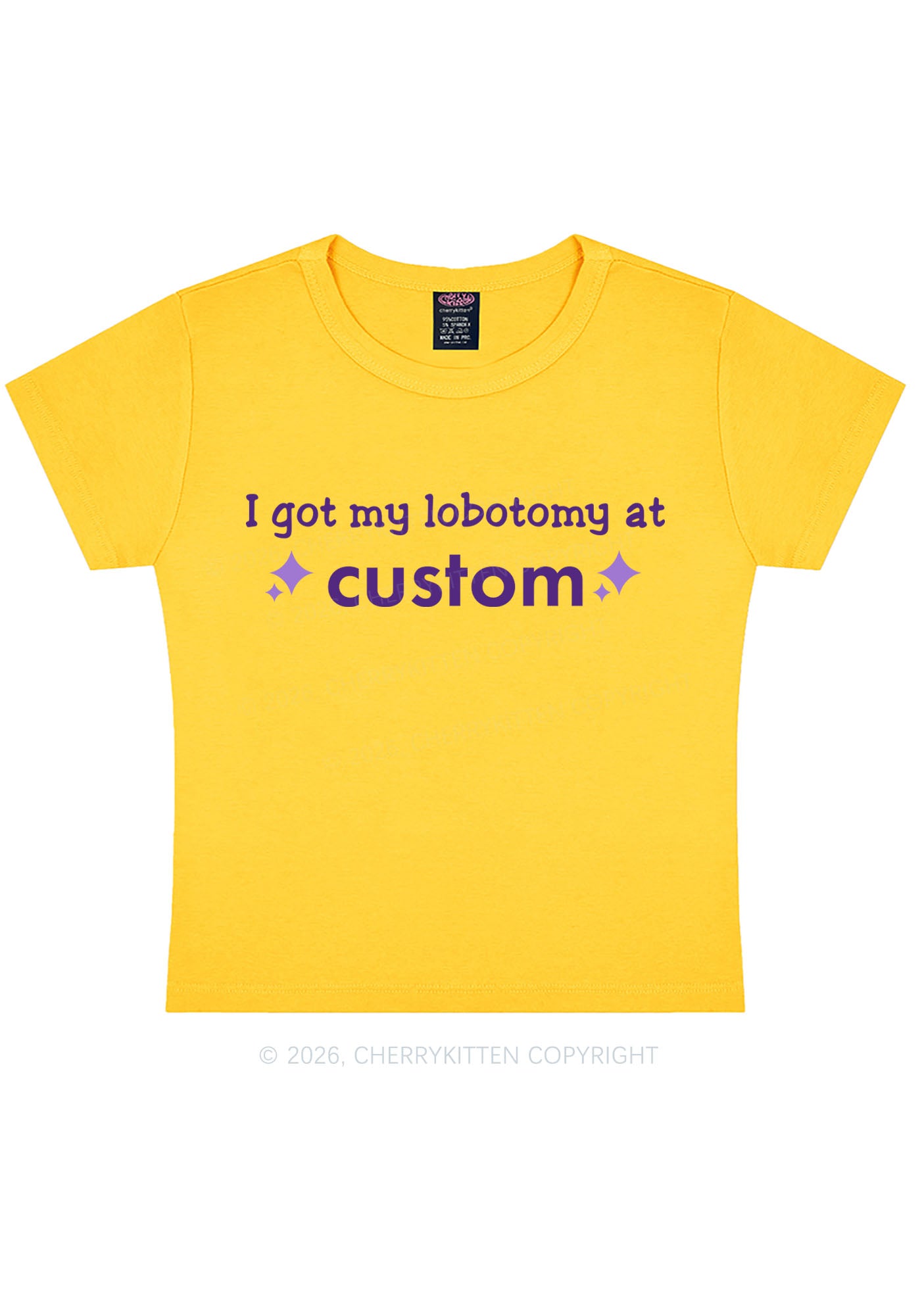 I Got My Lobotomy At Custom Y2K Baby Tee Cherrykitten
