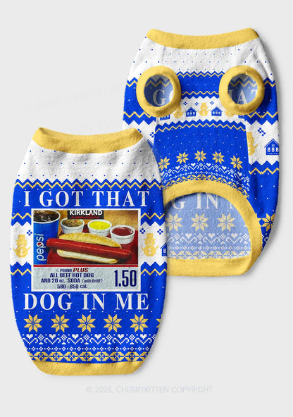 I Got That Hot Dog In Me Y2K Pet Knit Sweatshirt Cherrykitten