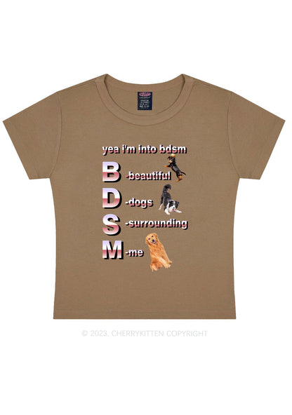 Yea I'm Into BDSM Y2K Baby Tee Cherrykitten