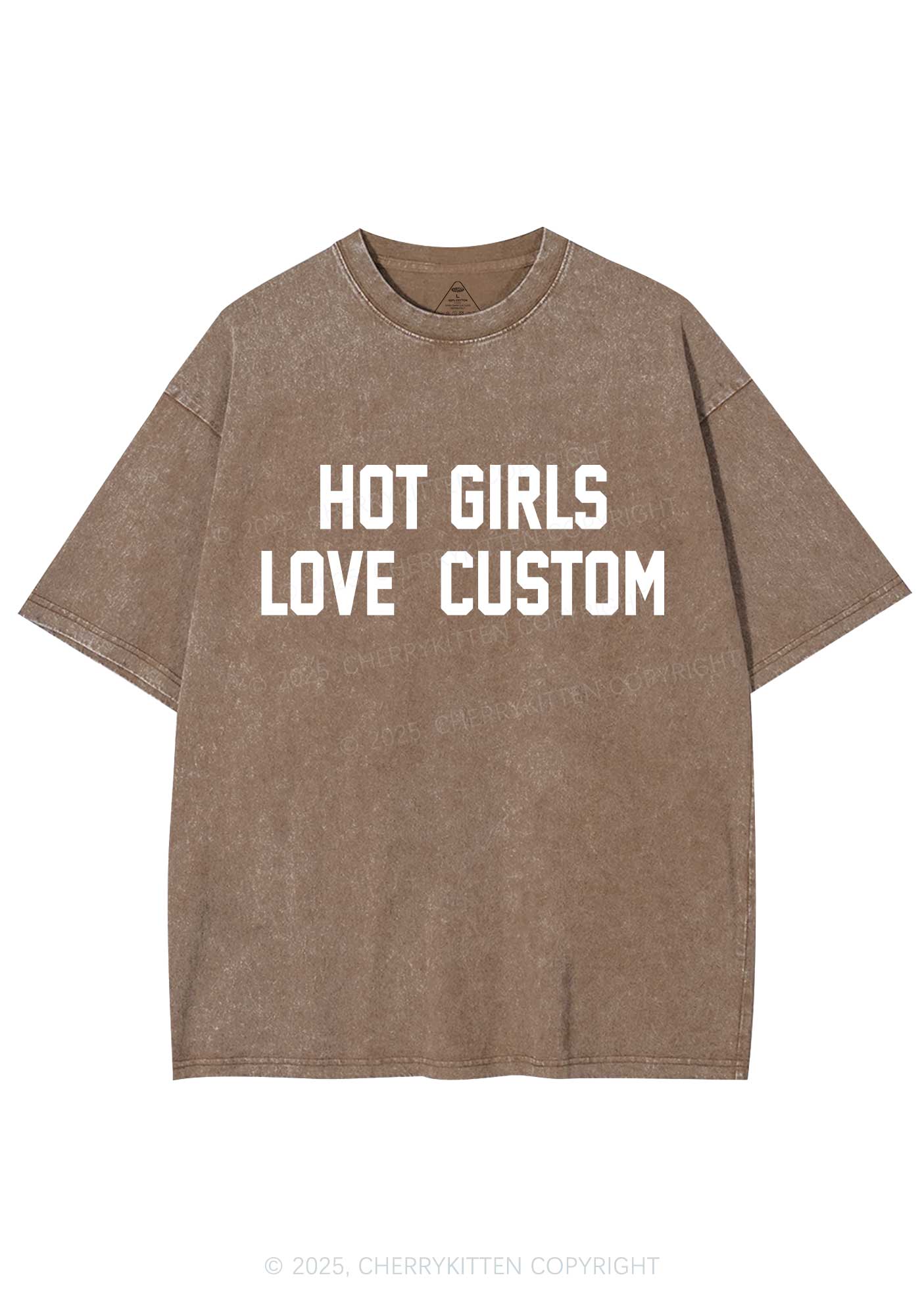Hot Girls Love Custom Y2K Shirts Washed Tee Cherrykitten