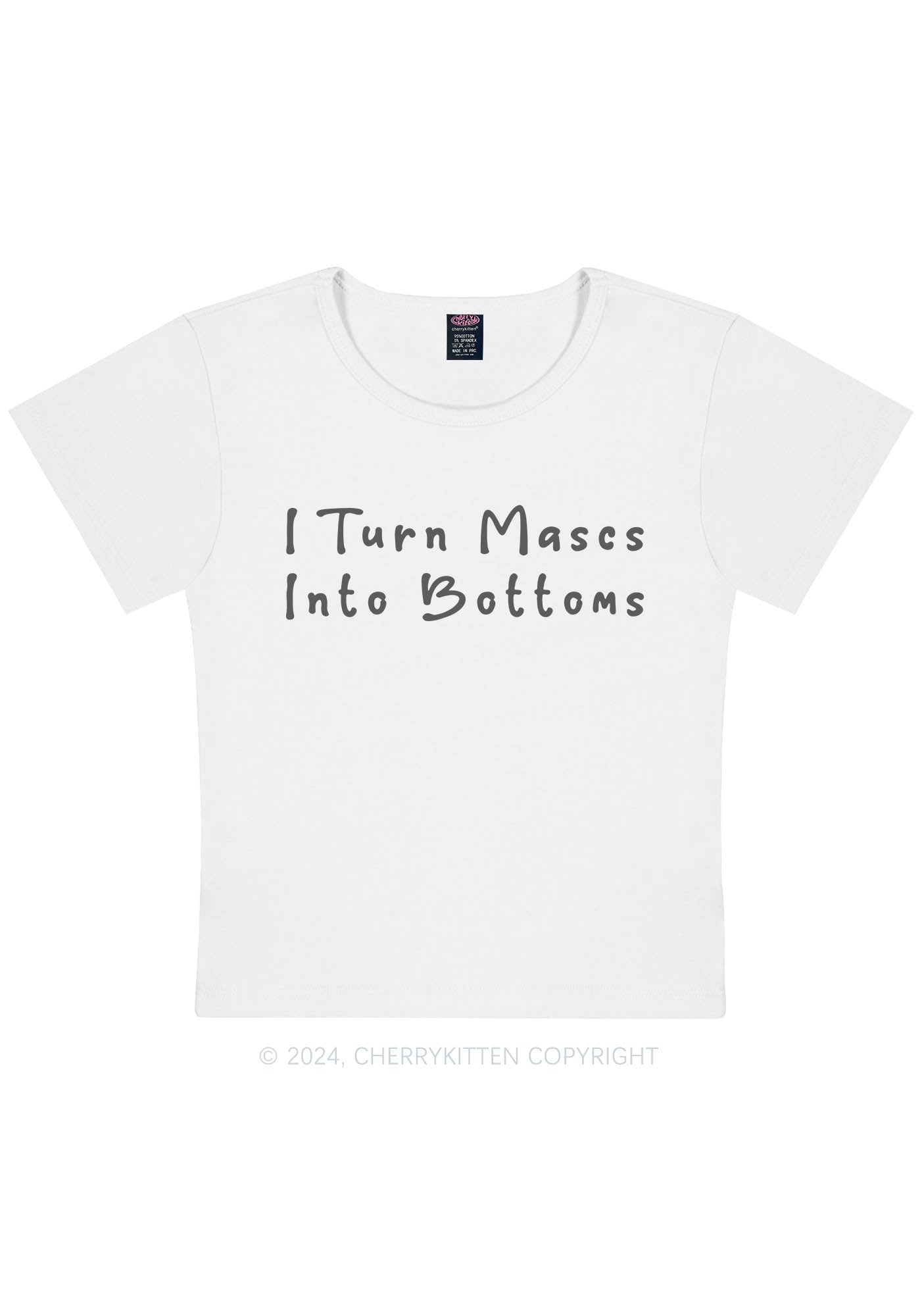 Curvy Turn Mascs Into Bottoms Y2K Baby Tee Cherrykitten