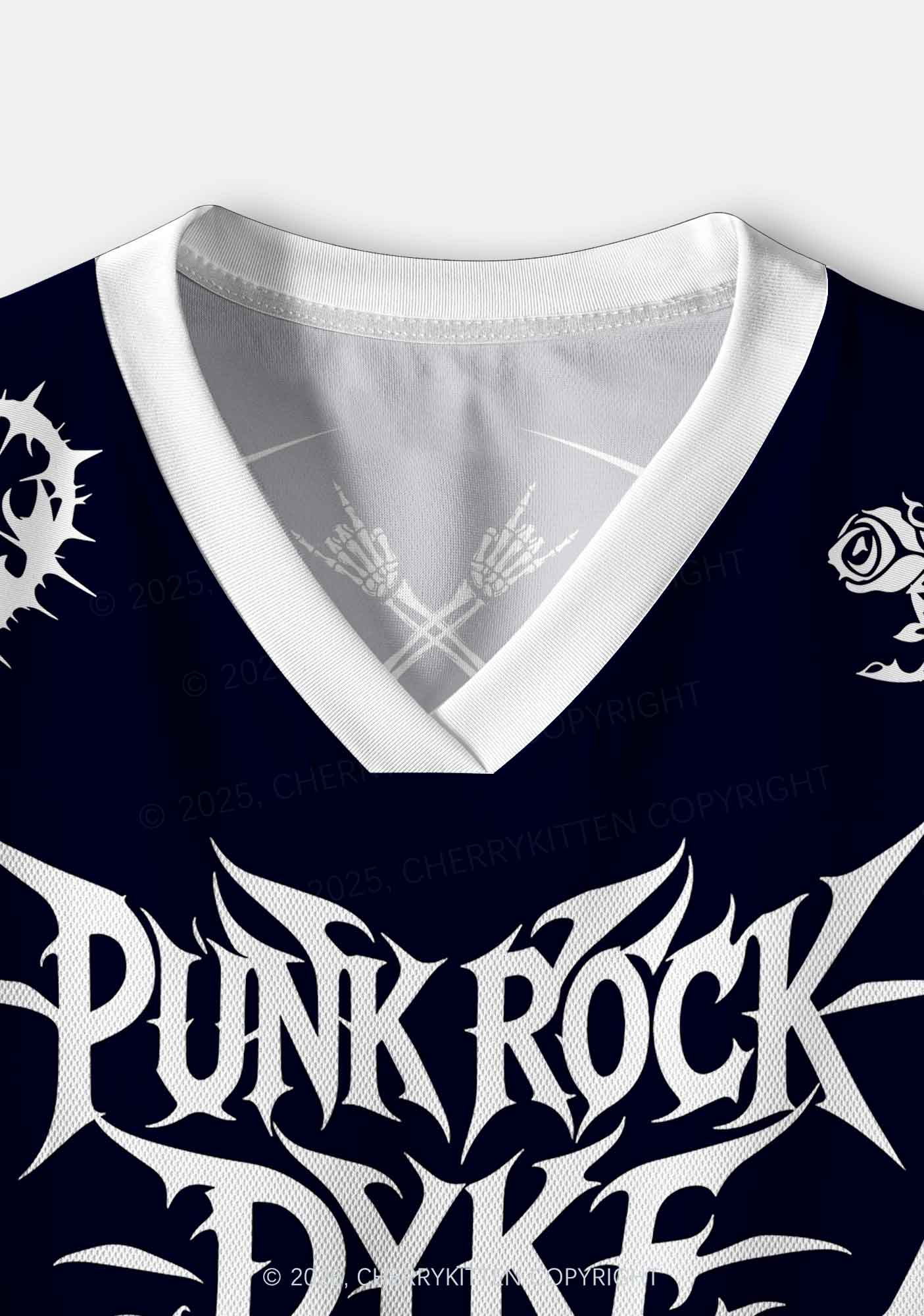 Punk Rock Dyke Pride Y2K Crop Sport Jersey Shirts Cherrykitten