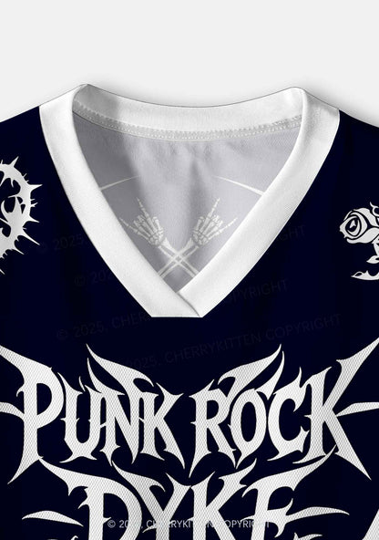 Punk Rock Dyke Pride Y2K Crop Sport Jersey Shirts Cherrykitten