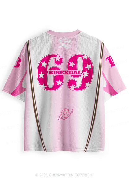 Pink Bisexual Pride Y2K Sport Jersey Shirts Cherrykitten