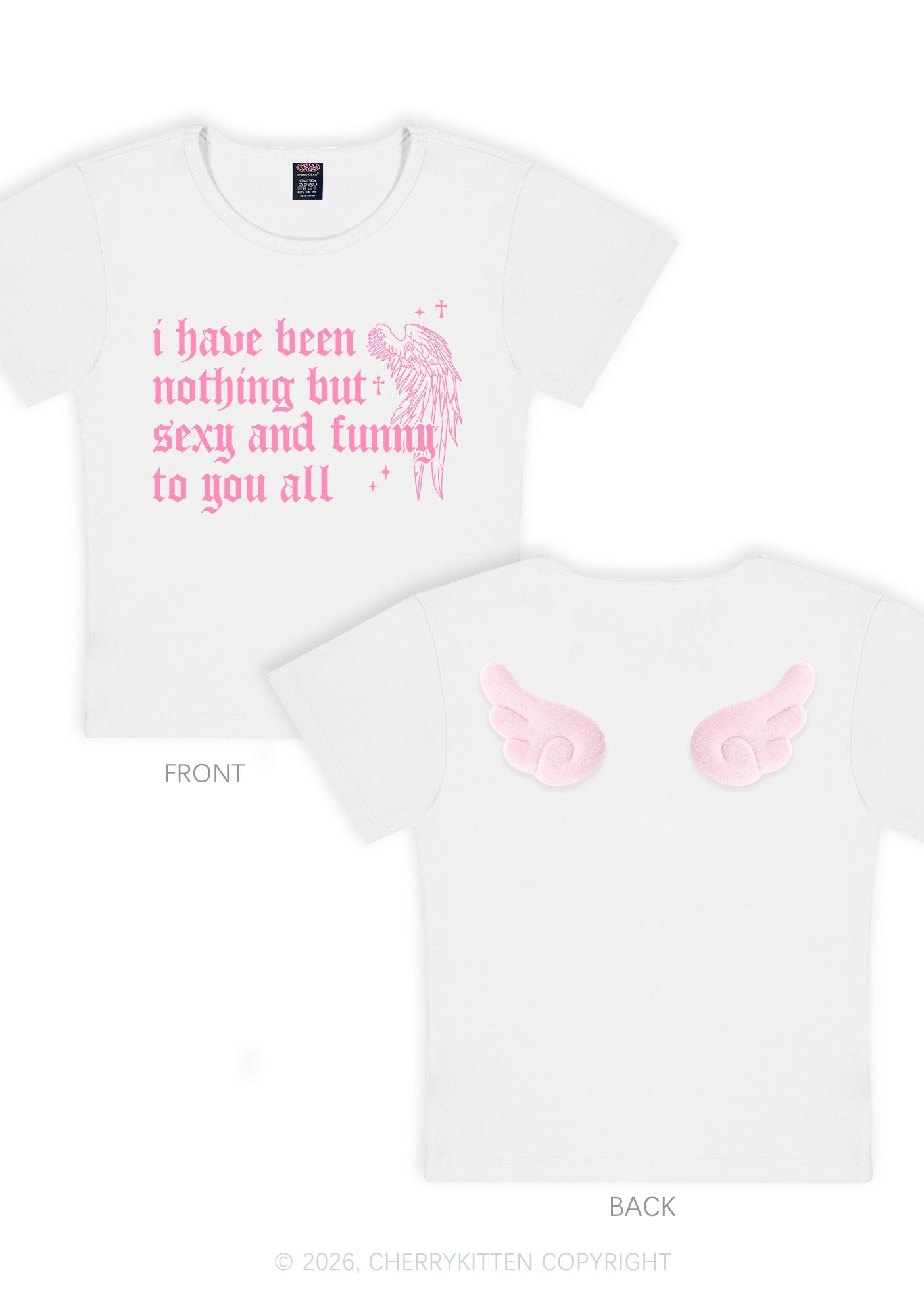 I Have Been Nothing Y2K Goth Angel Wings Baby Tee Cherrykitten