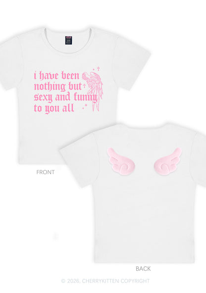 I Have Been Nothing Y2K Goth Angel Wings Baby Tee Cherrykitten