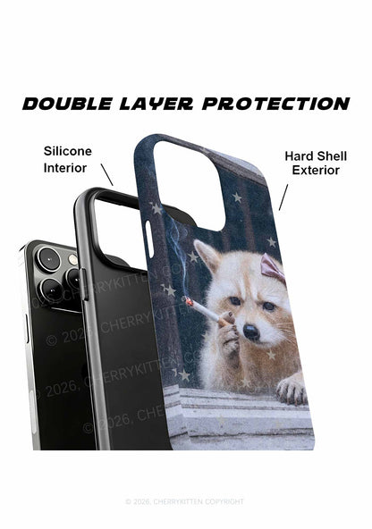 Pink Bow Smoking Raccoon Y2K Phone Case Cherrykitten
