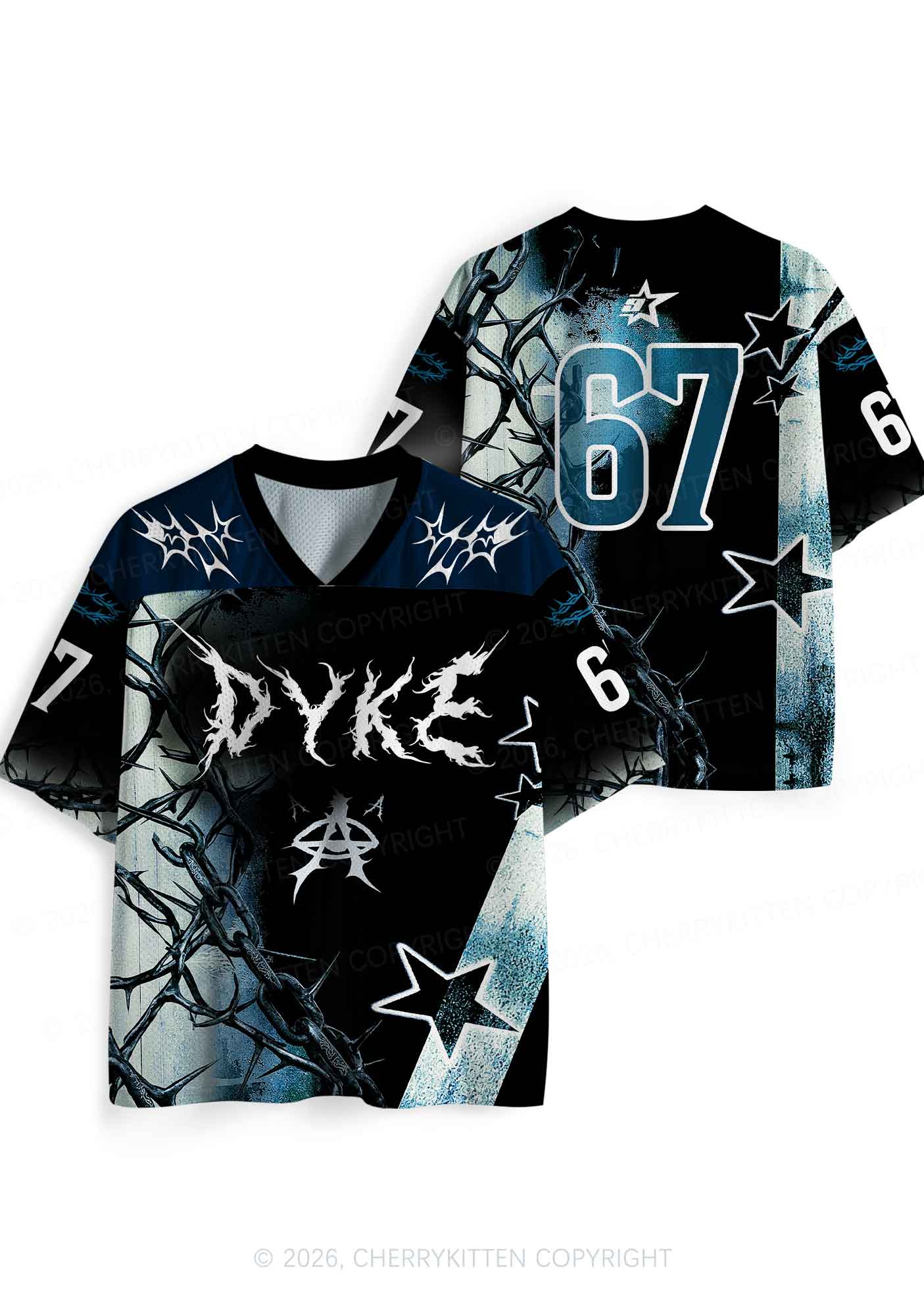 Black Thorn Dyke Pride Y2K Sport Jersey Shirts Cherrykitten