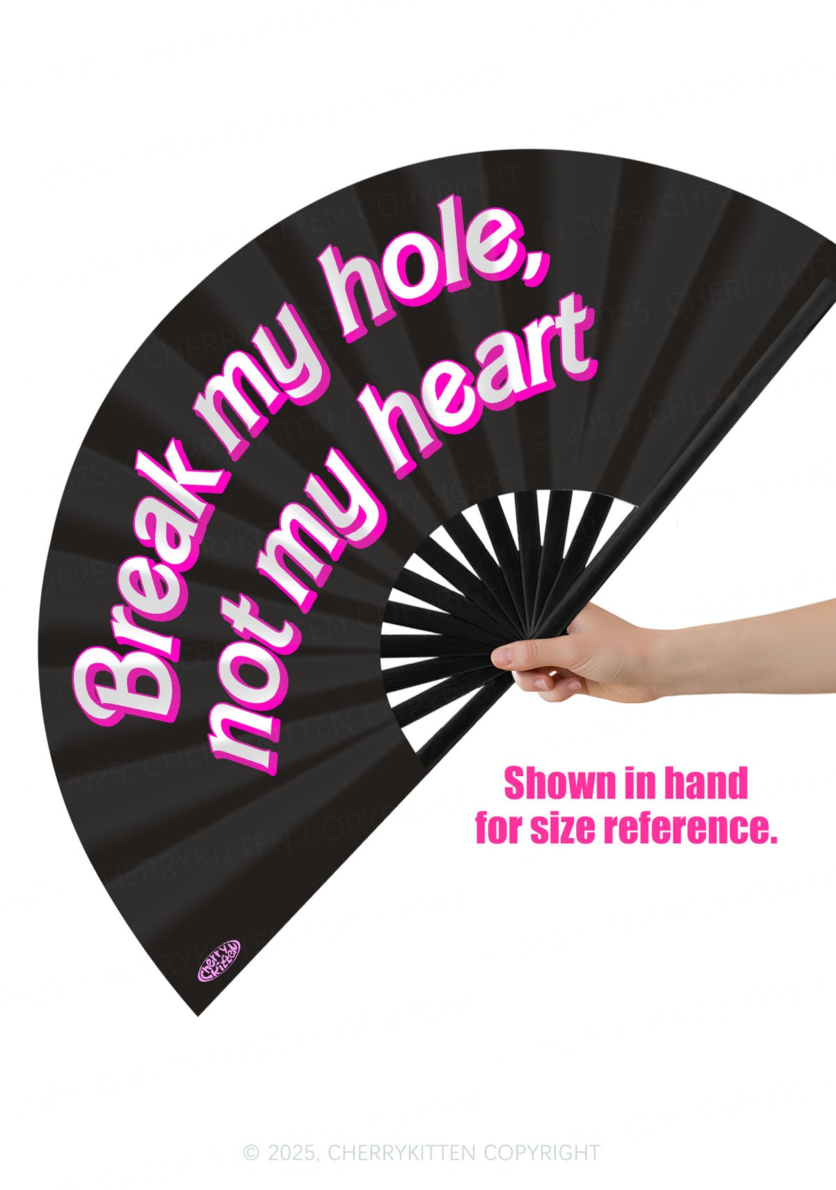Break My Hole Y2K Rave Hand Fan Cherrykitten