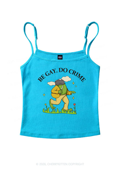 Be Gay Do Crime Frog Pride Y2K Spaghetti Strap Cami Cherrykitten