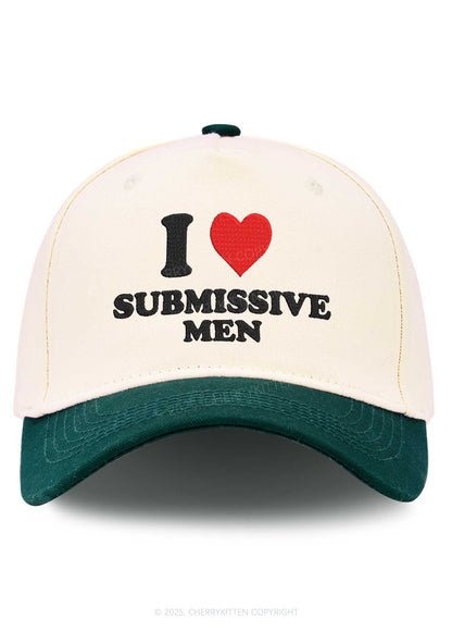 Embroidered I Love S Men Y2K Color Block Baseball Cap Cherrykitten