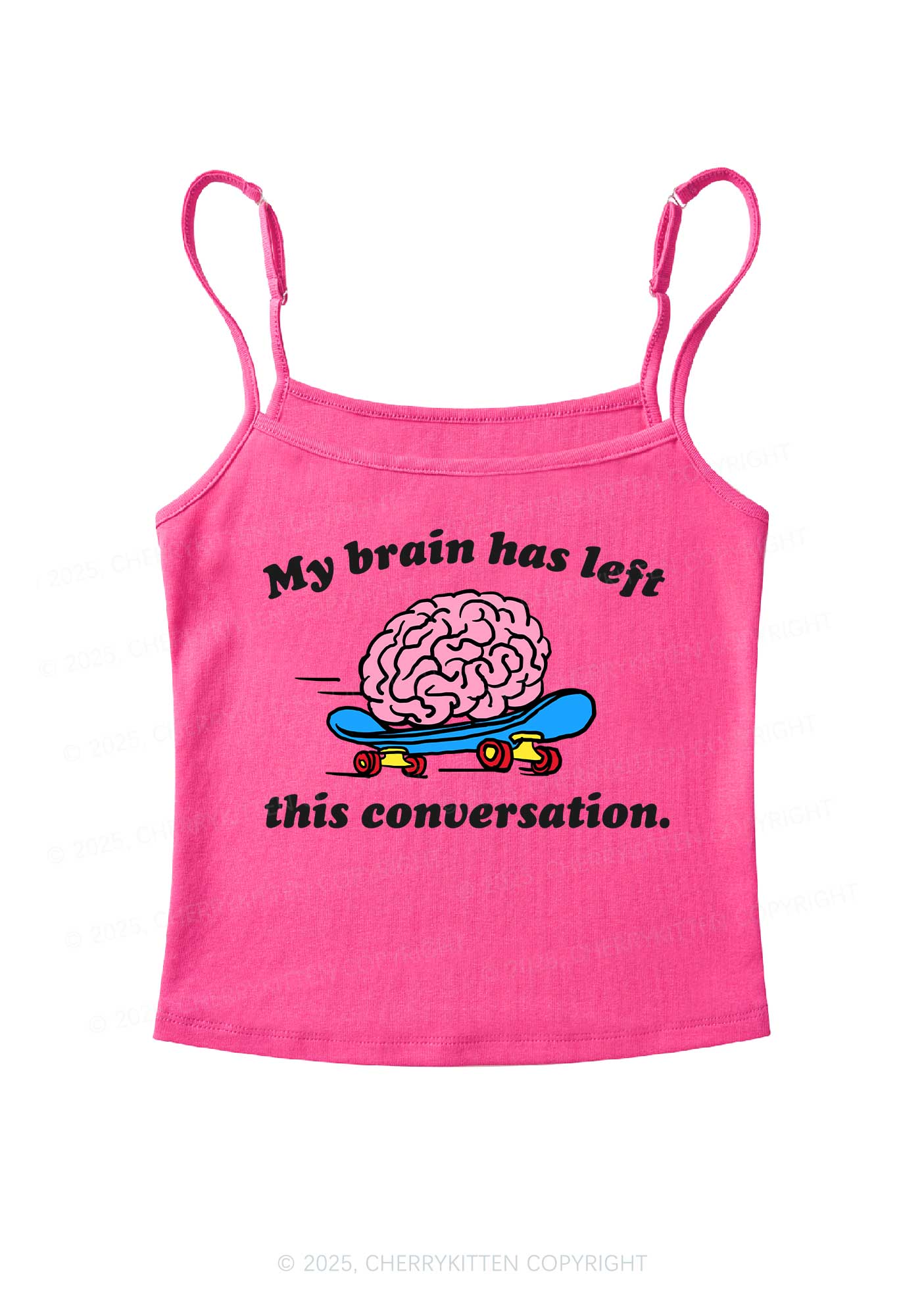 Brain Left Conversation Y2K Spaghetti Strap Cami Cherrykitten