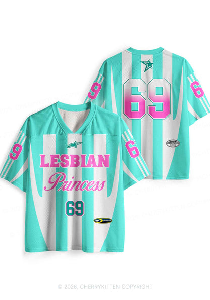 Mint Green Lesbian Princess Pride Y2K Sport Jersey Shirts Cherrykitten