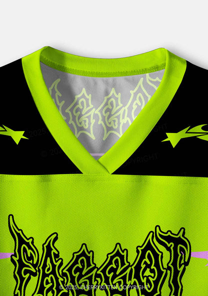 Custom Green Punk Faggot Pride Y2K Crop Sport Jersey Shirts Cherrykitten