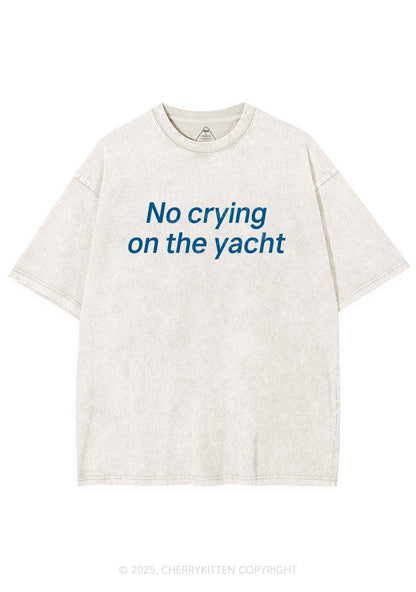 No Crying On Yacht Y2K Shirts Washed Tee Cherrykitten