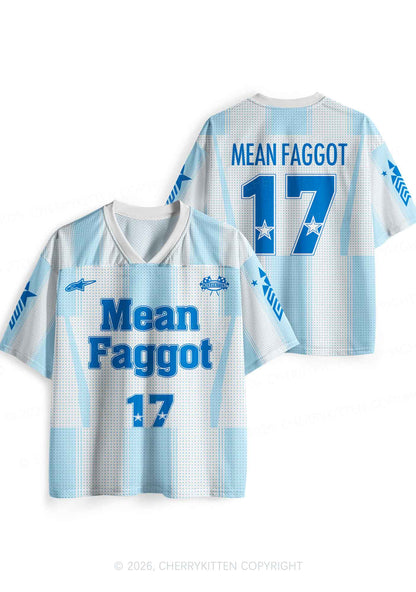 Blue Mean Faggot Pride Y2K Sport Jersey Shirts Cherrykitten