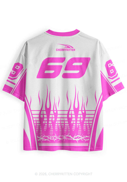 Pink Flame BDSM Y2K Sport Jersey Shirts Cherrykitten