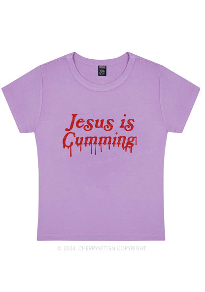 Curvy Jesus Is Cumming Y2K Baby Tee Cherrykitten