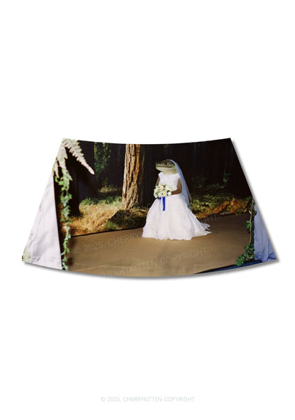 Crocodile Bride Y2K Print Mini Skirt Cherrykitten
