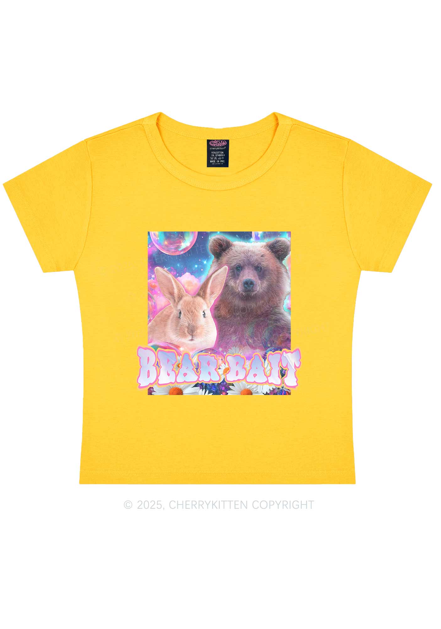 Bear Bait Pride Y2K Baby Tee Cherrykitten