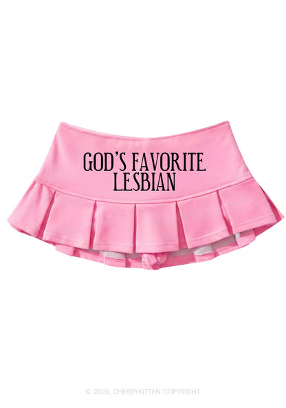 Gods Favorite Lesbian Pride Y2K Mini Pleated Skirts Cherrykitten