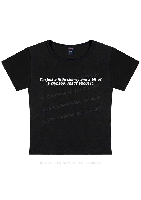 Clumsy Crybaby Y2K Baby Tee Cherrykitten
