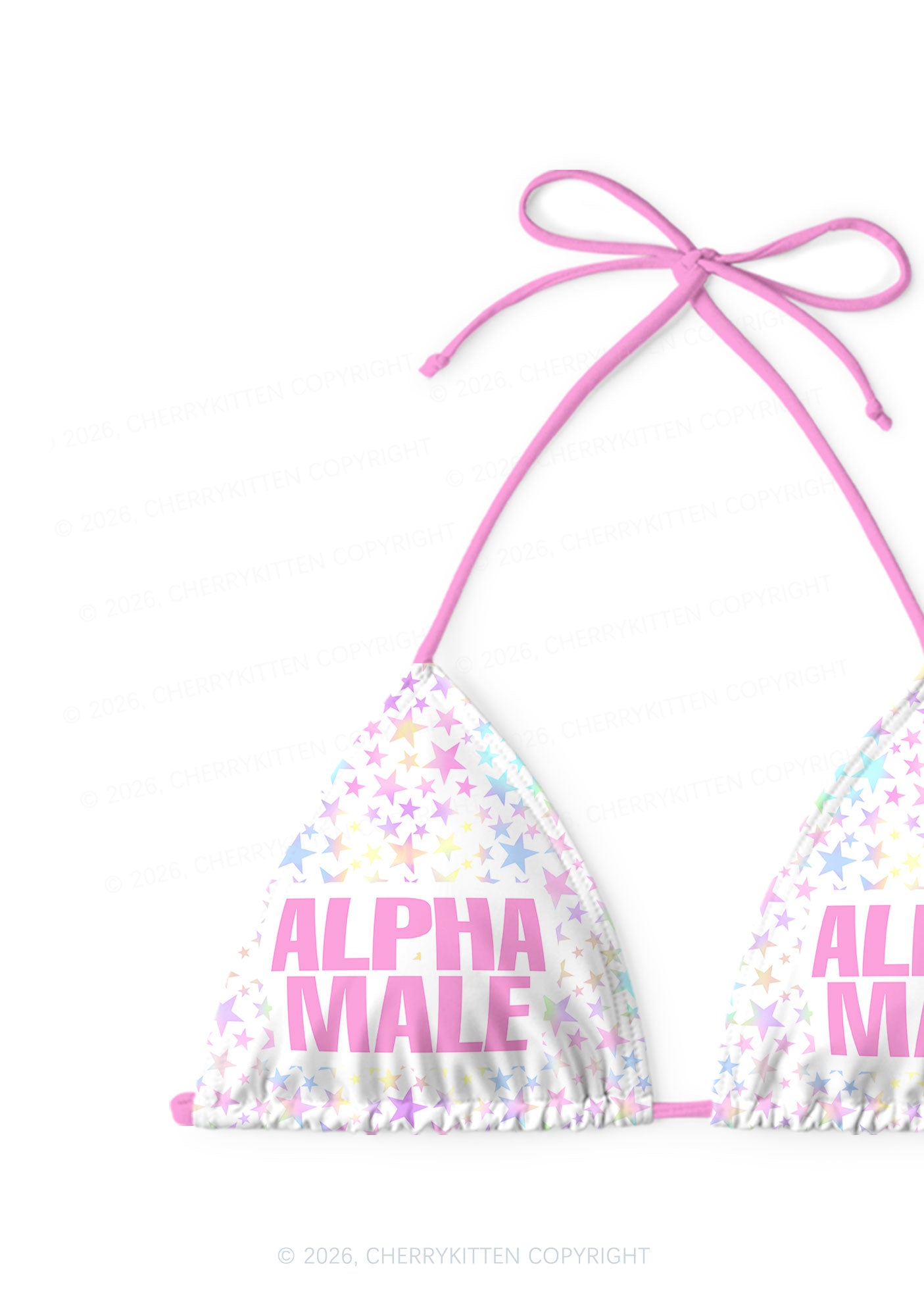 Pastel Star Alpha Male Y2K Print Bikini Set Cherrykitten