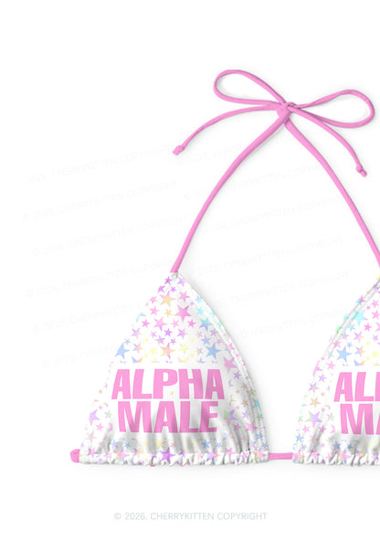 Pastel Star Alpha Male Y2K Print Bikini Set Cherrykitten
