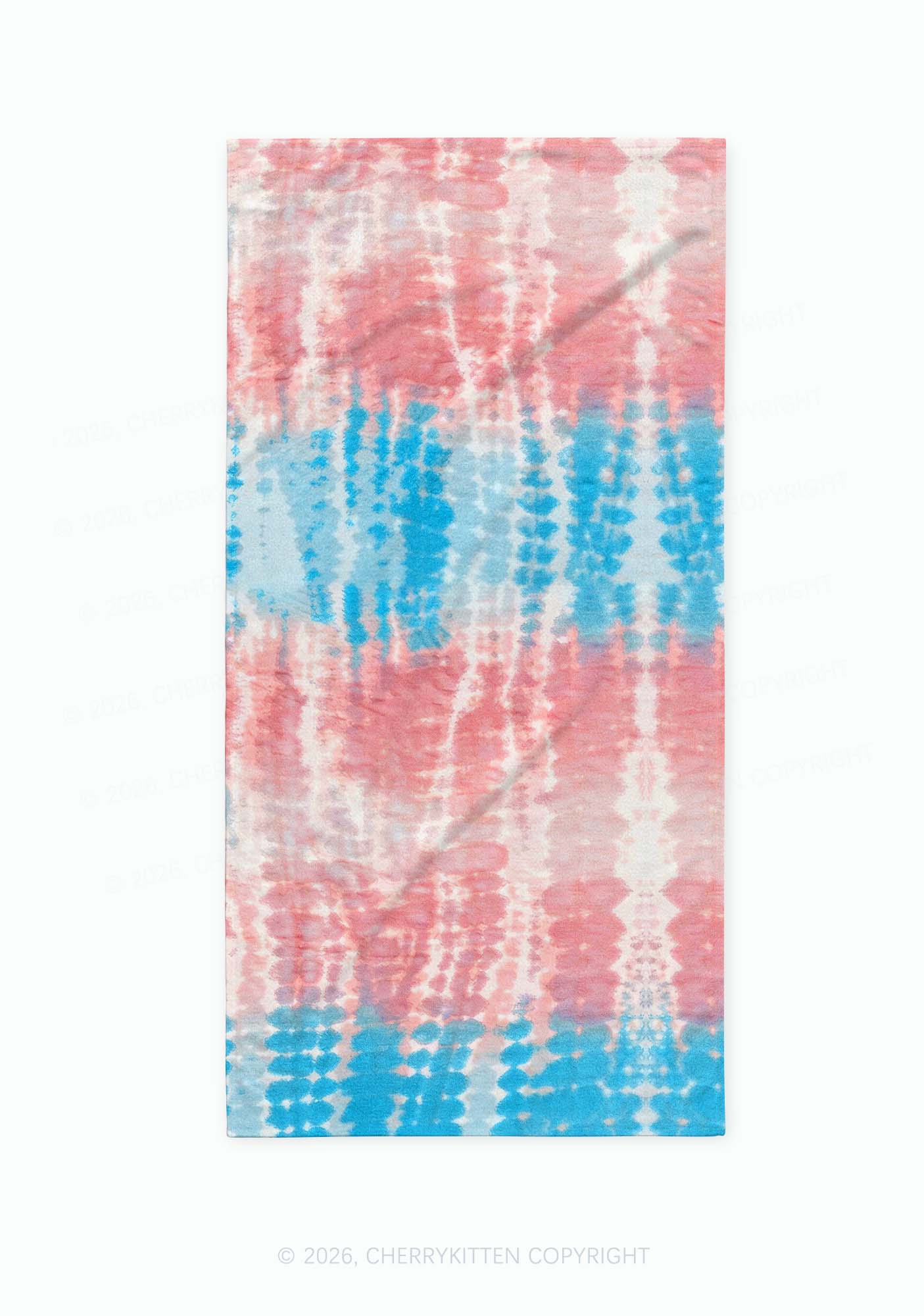 Tie Dye Trans Pride Y2K Beach Towel Cherrykitten