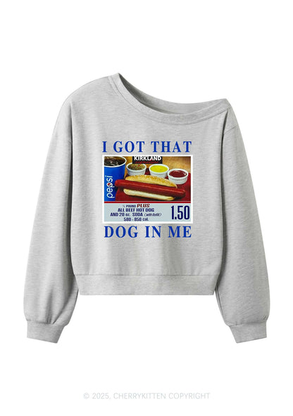 I Got That Hot Dog In Me Y2K Off Shoulder Sweatshirts Cherrykitten