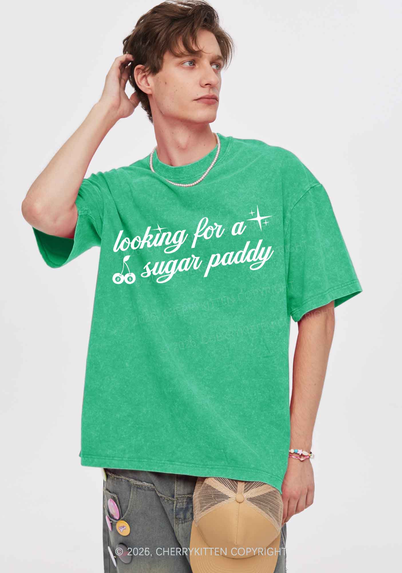 Looking For A Sugar Paddy St Patricks Y2K Shirts Washed Tee Cherrykitten