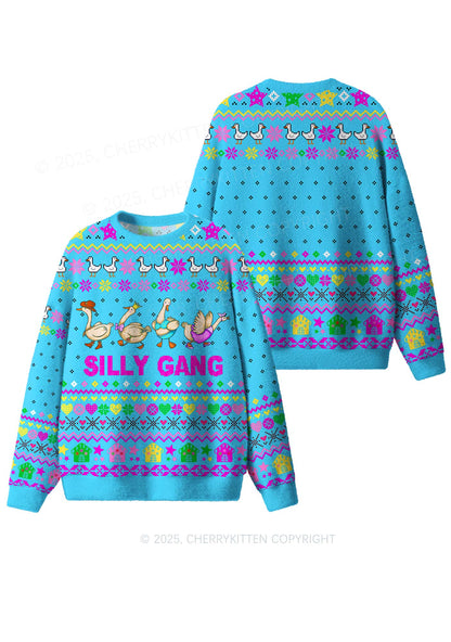 Silly Gang Y2K Christmas Knit Sweatshirt Cherrykitten