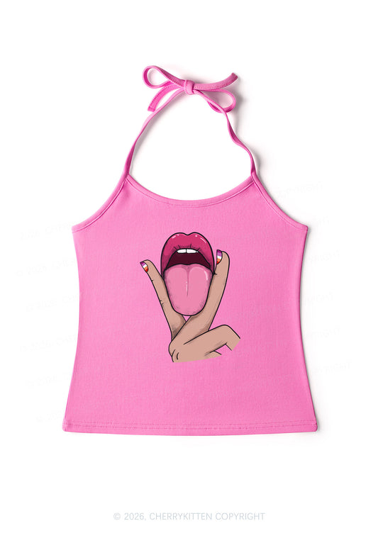 Lesbian Kissing Pride Y2K Halter Neck Cami Cherrykitten