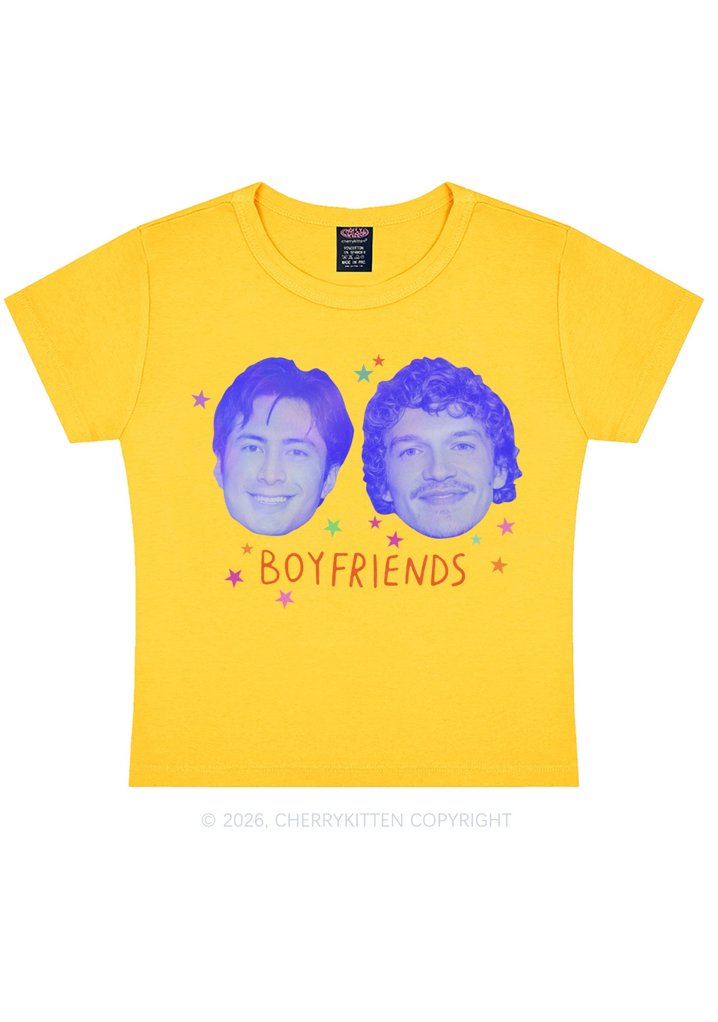 Neon Boyfriends Photo HR Y2K Baby Tee Cherrykitten