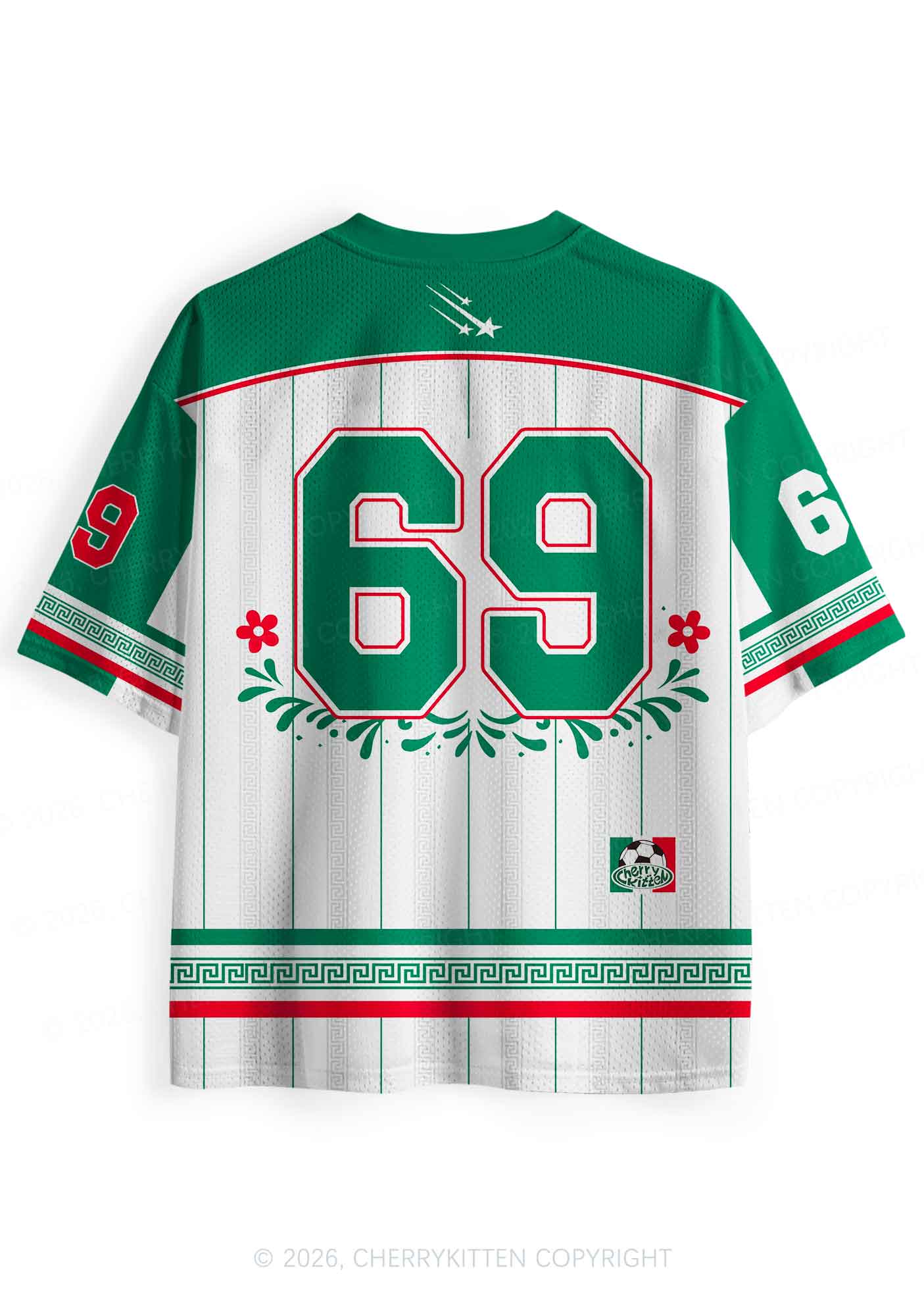 Custom Mexico Floral Stripe Y2K Sport Jersey Shirts Cherrykitten