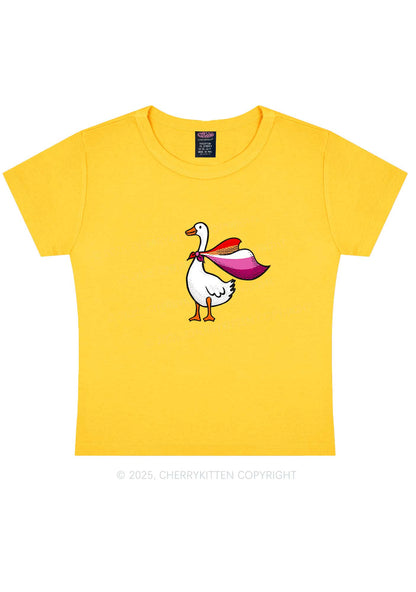 Lesbian Goose Pride Y2K Baby Tee Cherrykitten