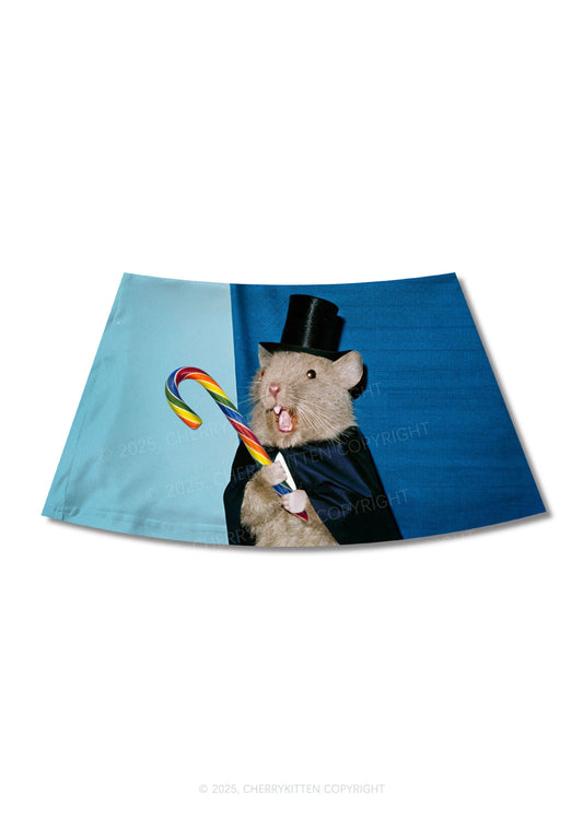 Gentleman Ratz Y2K Print Mini Skirt Cherrykitten