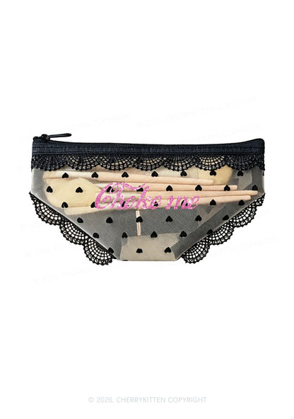 Glitter Choke Me Y2K Briefs Shape Cosmetic Pouch Cherrykitten