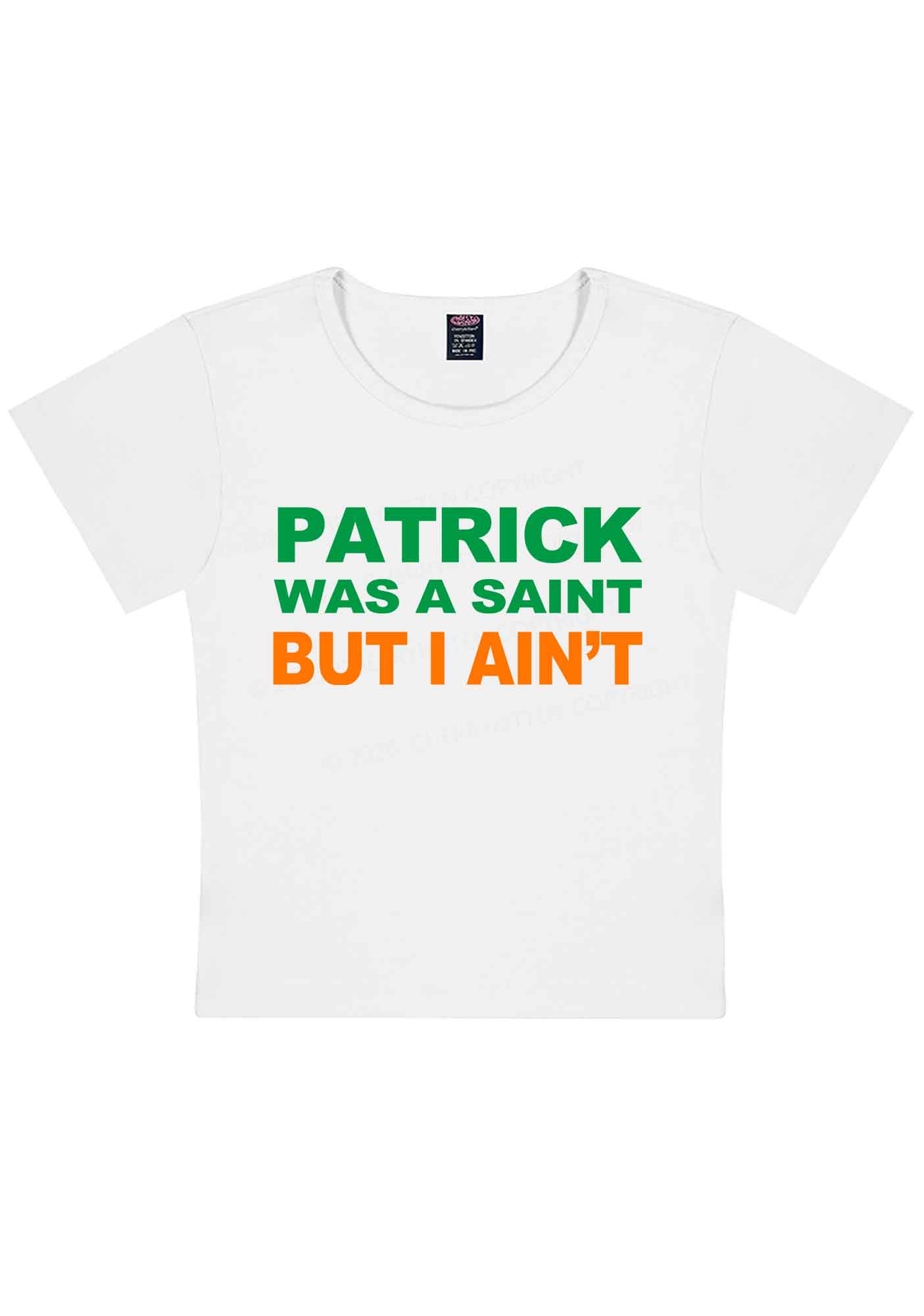 Patrick Was A Saint St Patricks Y2K Baby Tee Cherrykitten