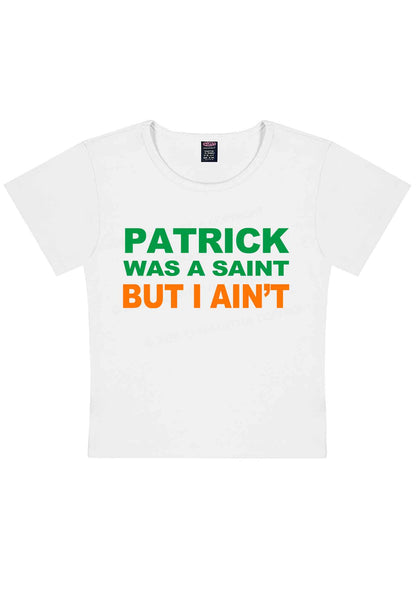 Patrick Was A Saint St Patricks Y2K Baby Tee Cherrykitten