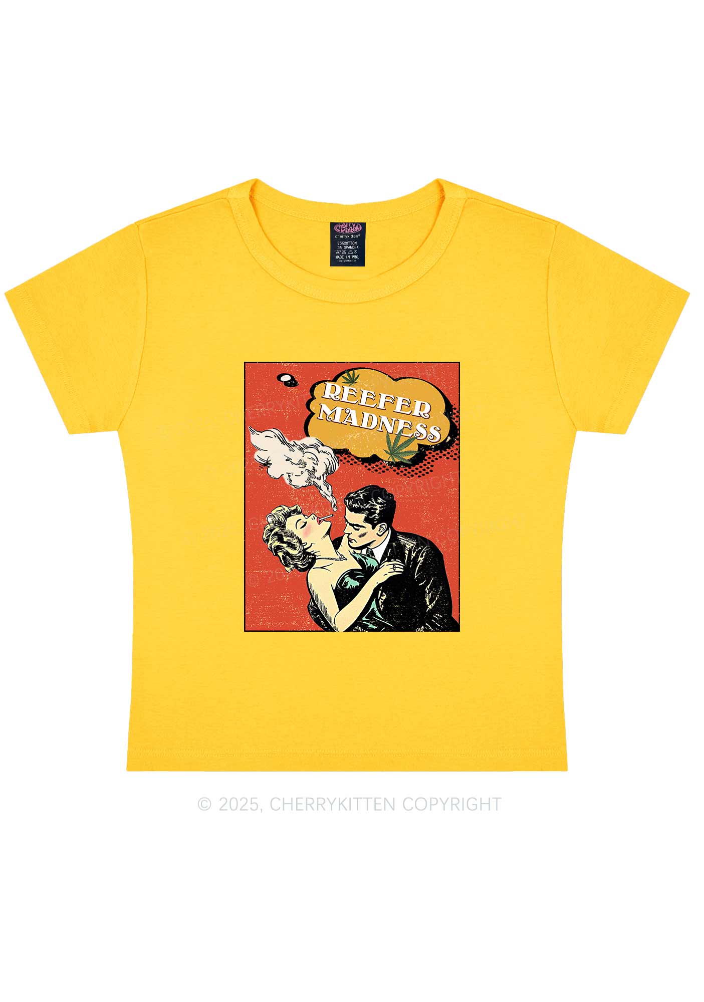 Smoke Madness Y2K Baby Tee Cherrykitten