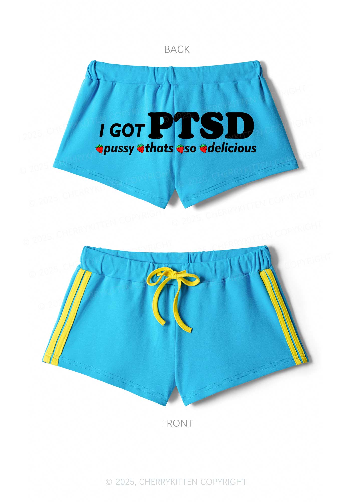I Got Delicious PTSD Y2K Drawstring Mini Shorts Cherrykitten
